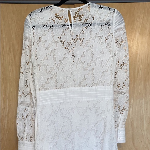 BA&SH Woman Aphrodite Broderie Anglaise Cotton Mini Dress Ecru - Picture 5 of 13